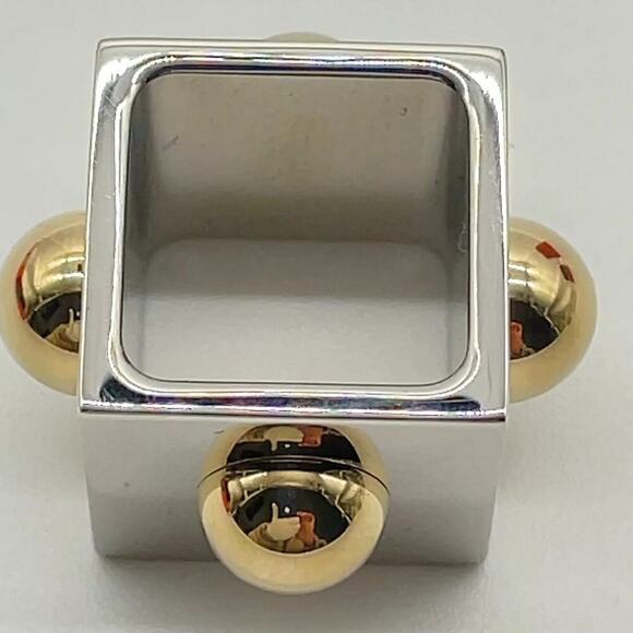 Hermes Chaine d'Ancre Scarf Ring Silver x Gold W/Box - Picture 7 of 9